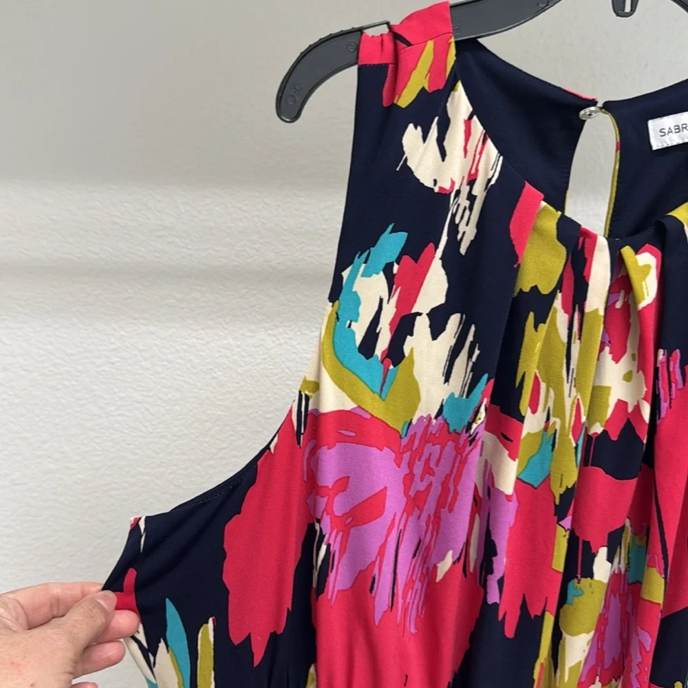 Sabrina & Blue Women’s 3X Maxi Dress Abstract Floral Sleeveless Flowy Comfy Cute - Picture 5 of 11